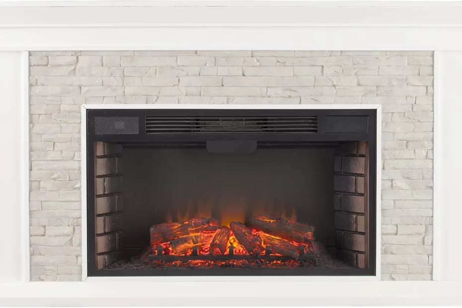 canyon heights faux stacked stone electric fireplace white review 1