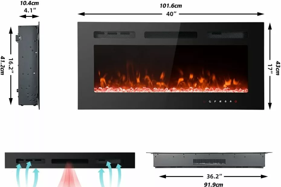 maxhonor electric fireplace inserts freestanding heater review