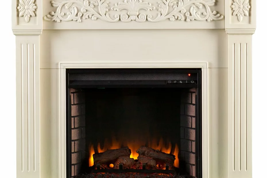 sei furniture calvert electric carved floral trim fireplace review