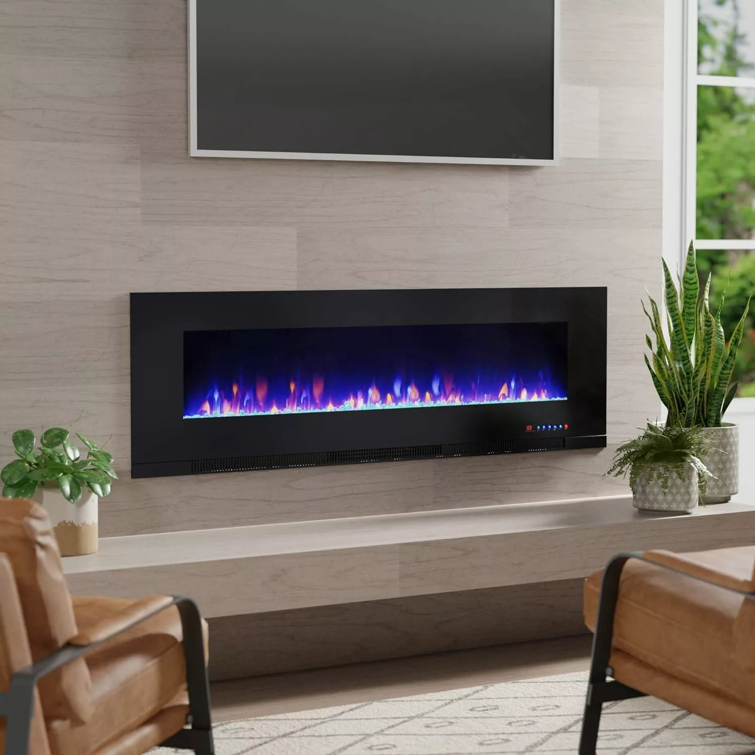amazon basics wall mounted recessed electric fireplace 60 inch black review jpg