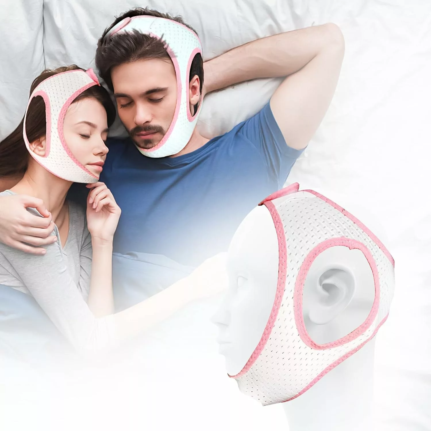 Anti Snoring Chin Strap for CPAP Users,Anti Snoring Devices Adjustable and Breathable Effective Stop Snoring Sleep Aid Snore Reducing Aid for Women  Men(Matte) : Health  Household