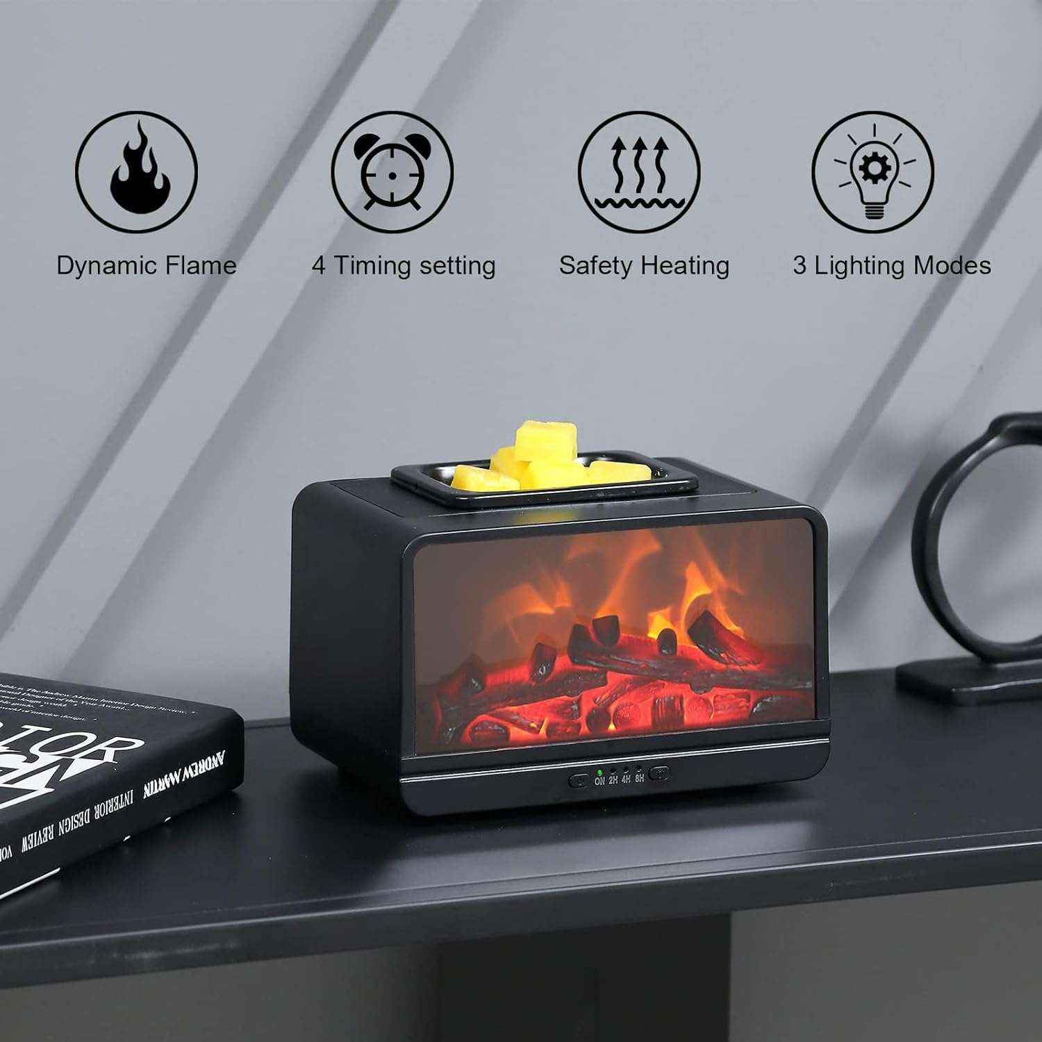 mepllivs dynamic flame fireplace electric wax melt warmer review