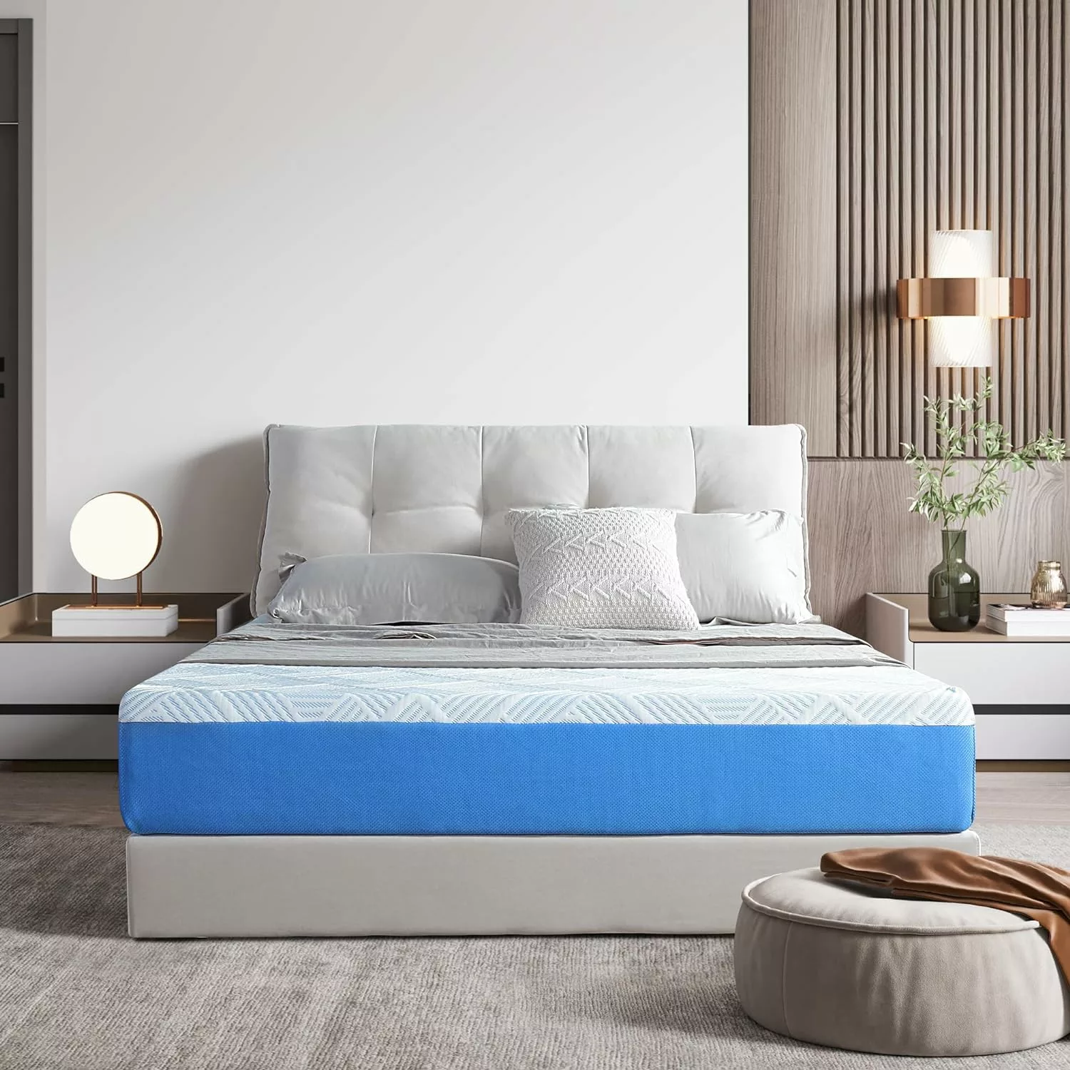 Olee Sleep Queen Mattress, 10 Inch Premium Cool Silk Gel Memory Foam Mattress, Cooling Gel Infused for Cool Comfort and Pressure Relief, CertiPUR-US Certified, Bed-in-a-Box, Medium Firm, Queen Size