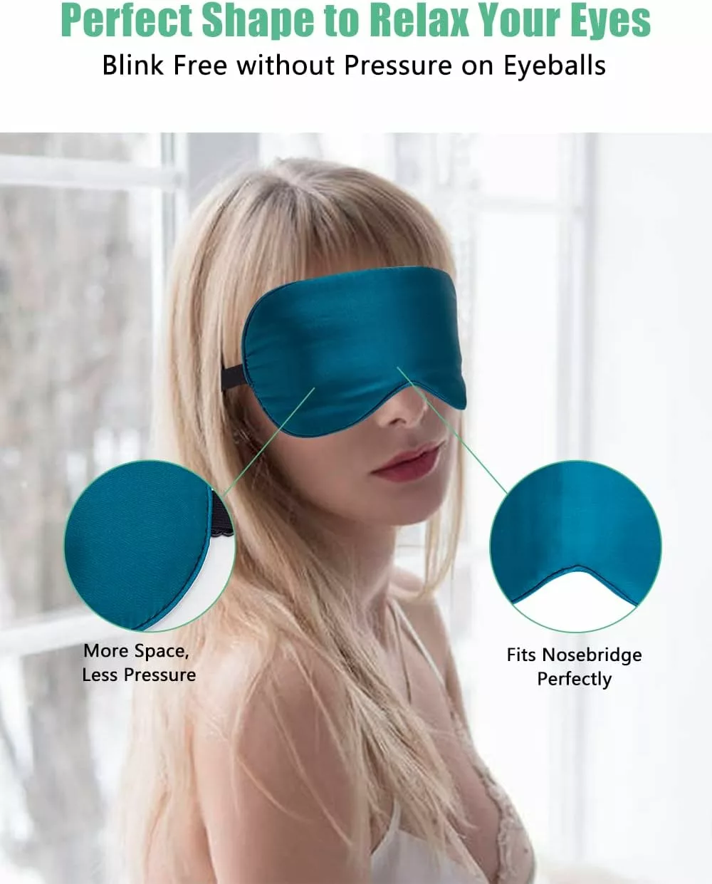 Sleep Mask, 2 Pack 100% Real Natural Pure Silk Eye Mask with Adjustable Strap for Sleeping, BeeVines Eye Sleep Shade Cover, Blocks Light Reduces Puffy Eyes Gifts