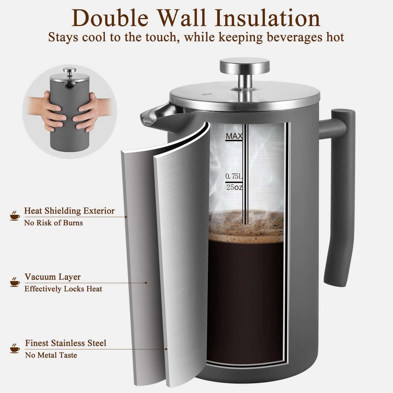 stainless steel insulated coffee press review