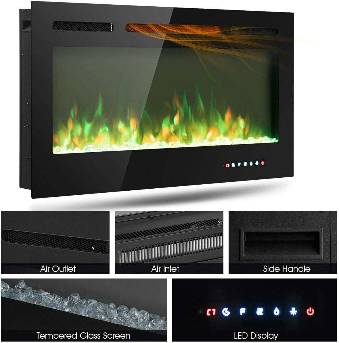 tangkula 40 inch electric fireplace insert review