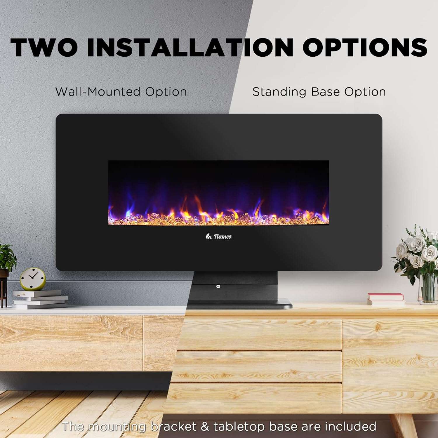 turbro 42 inch electric wall mounted fireplace review